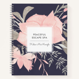 Cuaderno Moderna acuarela Rubor y floral naval Empresas