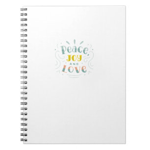 Cuaderno Moderna alegría por la paz y amor tipografía portá