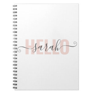 Cuaderno Moderna Belleza Rosa Pastel Y Su Nombre