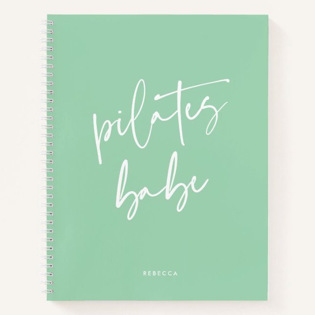 Cuaderno Moderna caligrafía de menta gimnasio Pilates Babe (Anverso)