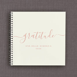 Cuaderno Moderna caligrafía mínima revista de gratitud rosa