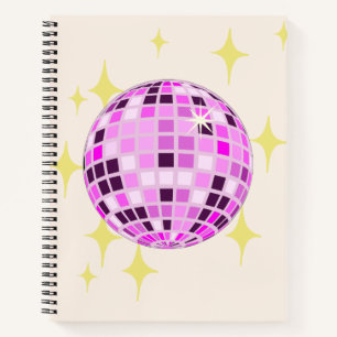 Cuaderno Moderna Discoteca Purple Retro Rosa Ball Beige