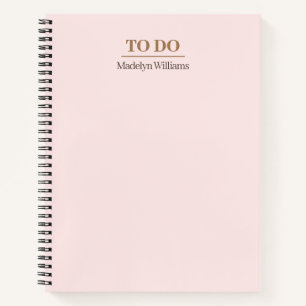 Cuaderno Moderna Elegante Rubor Rosa To Do