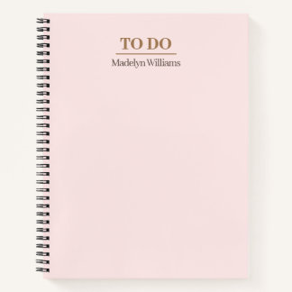 Cuaderno Moderna Elegante Rubor Rosa To Do