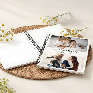 Cuaderno Moderna Familia Mínima Dos Foto Texto Personalizad