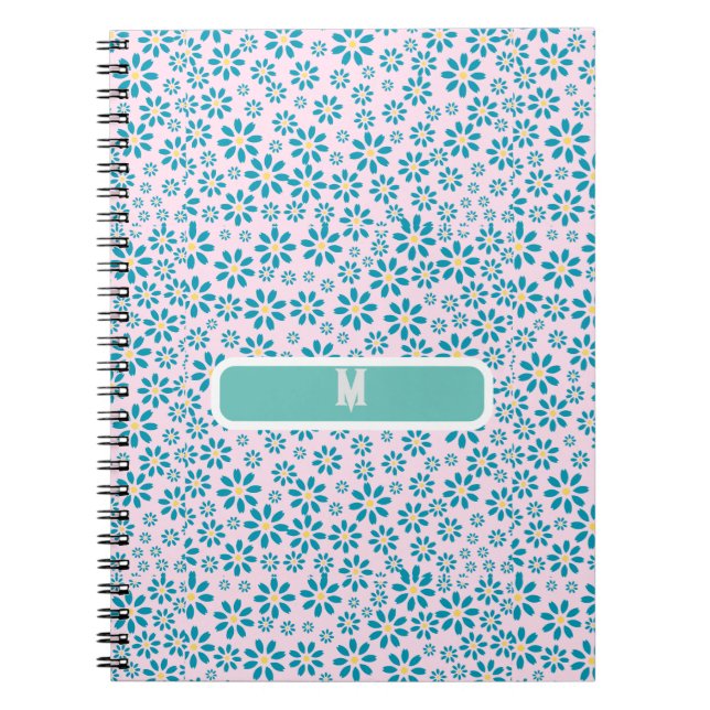 Cuaderno Moderna flor de margarita inicial contemporánea (Frente)