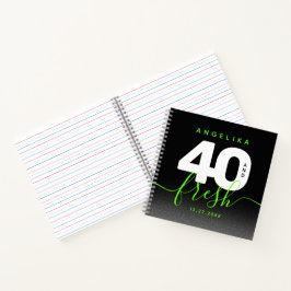 Cuaderno Moderna Girly verde brillante 40 y fresco