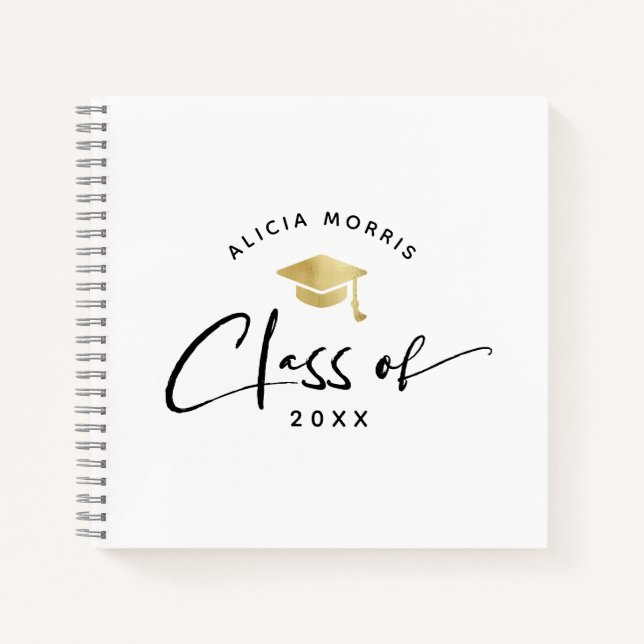 Cuaderno Moderna Graduación de nombre personalizado Guión d (Anverso)