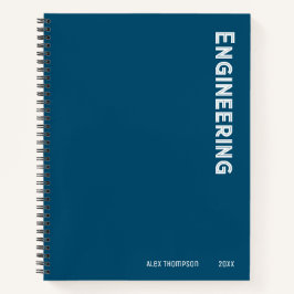 Cuaderno Moderna ingeniería monográfica azul marino