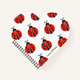 Cuaderno Moderna Ladybug Roja Personalizada