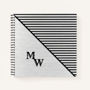 Cuaderno Moderna línea monogramada arte