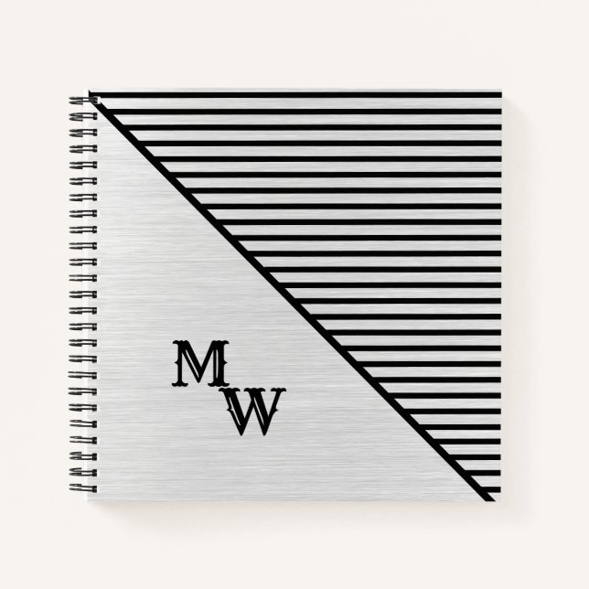 Cuaderno Moderna línea monogramada arte (Anverso)