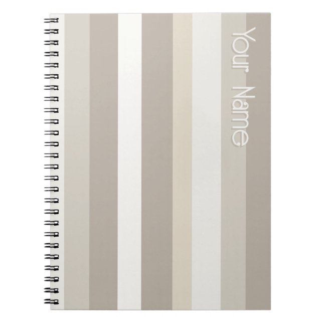 Cuaderno Moderna Linear | Alabastro y Hueso Personalizado (Frente)
