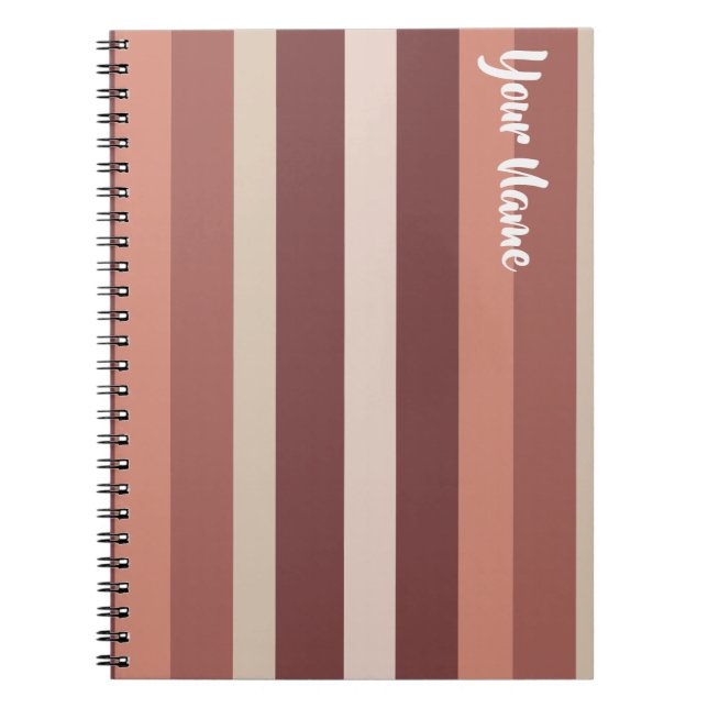 Cuaderno Moderna Linear | Rosa Antiguo y Cobre (Frente)