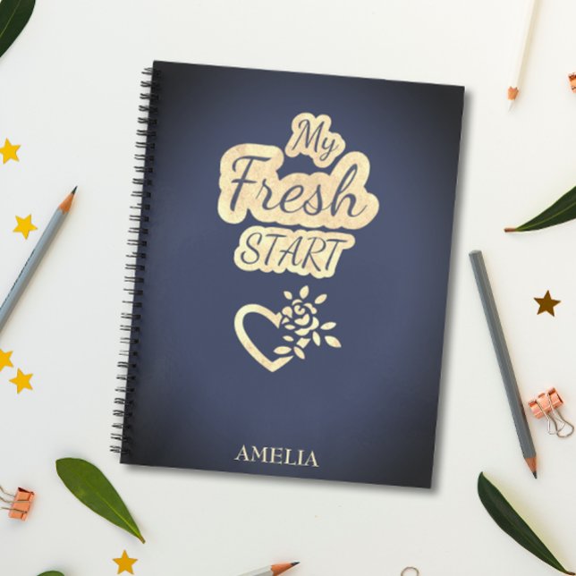 Cuaderno Moderna moda Mi recién salida marina azul y beige (Subido por el creador)