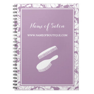 Cuaderno Moderna morada floral de pelo y belleza Boutique