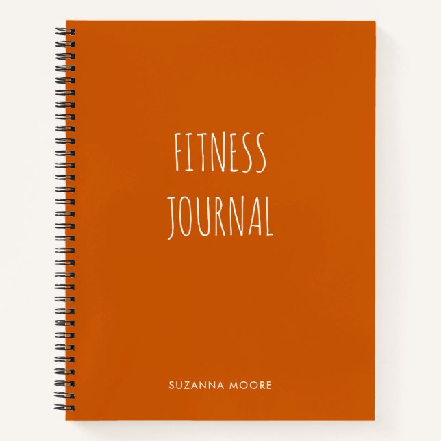 Cuaderno Moderna Naranja Sencilla Gimnasio de entrenamiento (Anverso)