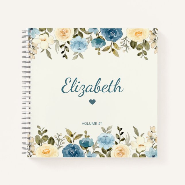 Cuaderno Moderna novela de moda floral femenina personaliza (Anverso)