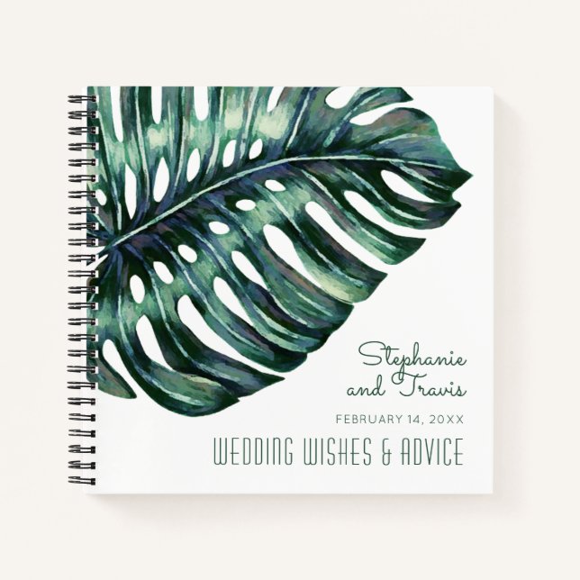 Cuaderno Moderna Palm Monstera Beach Guestbok (Anverso)