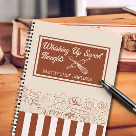Cuaderno Moderna pastelería rústica marrón beige chef paste