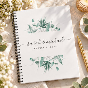 Cuaderno Moderna planificación elegante de Bodas de vegetac