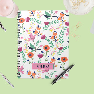 Cuaderno Moderna Primavera Colorida Flor silvestre Meadow F