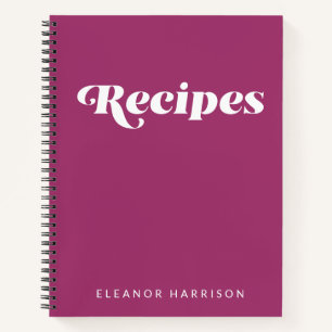 Cuaderno Moderna técnica retro-tipografía Minimalista recet