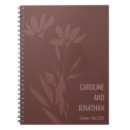 Cuaderno Moderna Terracota Floral Line Art Boda Personaliza