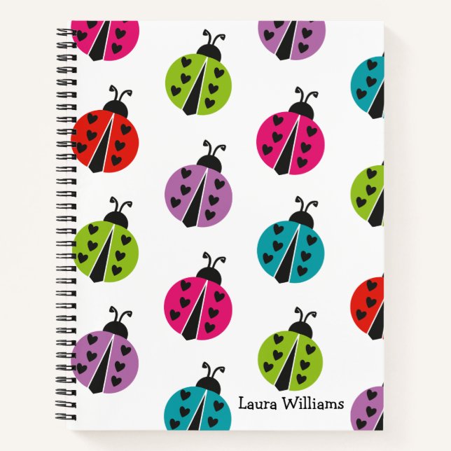 Cuaderno Moderna y colorida Ladybug Personalizada (Anverso)
