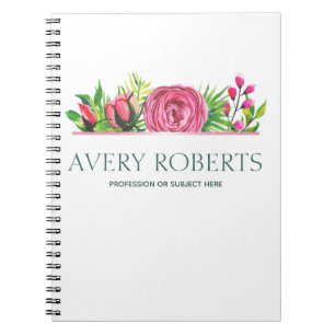 Cuaderno Moderna y elegante acuarela floral