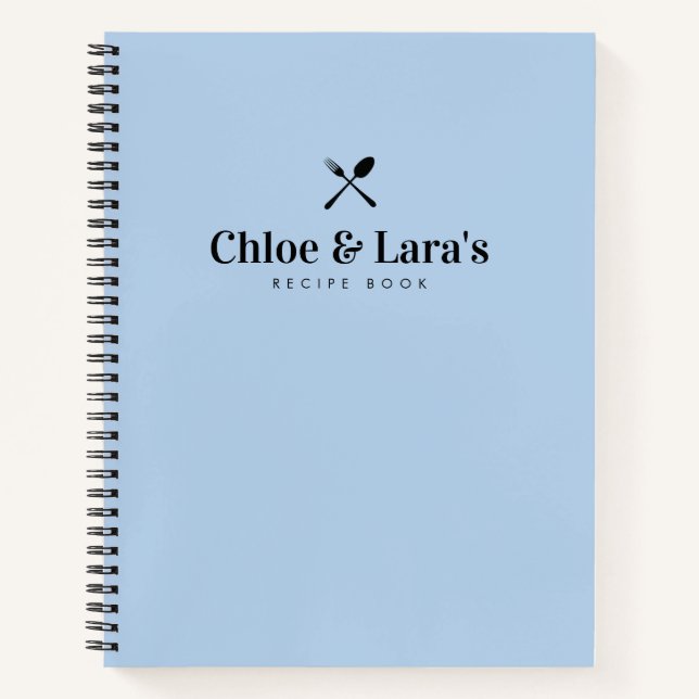 Cuaderno Moderna y elegante Algo Azul Receta De Ducha De No (Anverso)