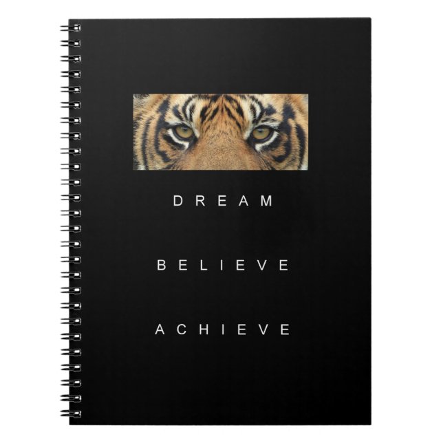 Cuaderno Moderna y elegante automejora Éxito Tiger Ojos (Frente)