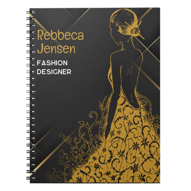 Cuaderno Moderna y elegante moda de verano de oro (Frente)