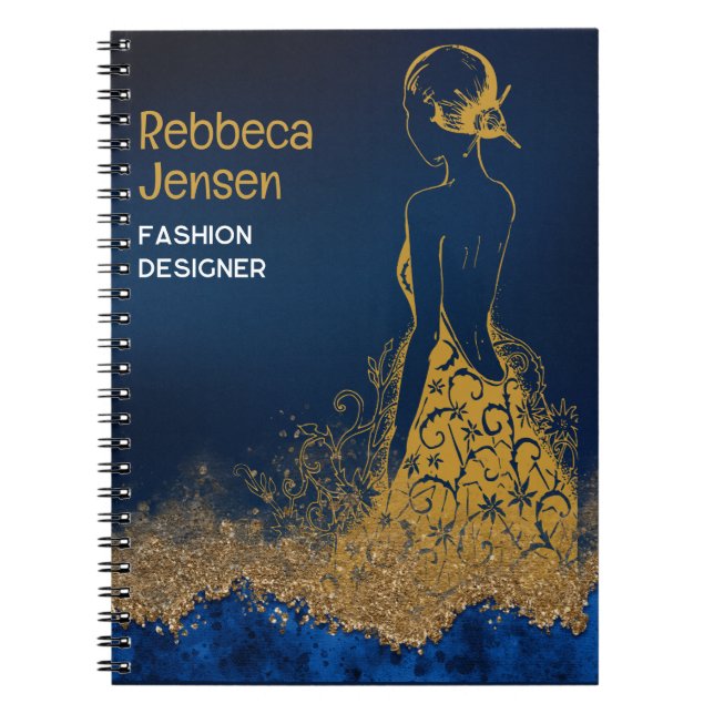 Cuaderno Moderna y elegante moda de verano de oro (Frente)