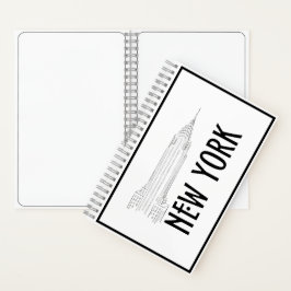 Cuaderno Moderna Y Elegante Nueva York Lástima Blanco Y Neg