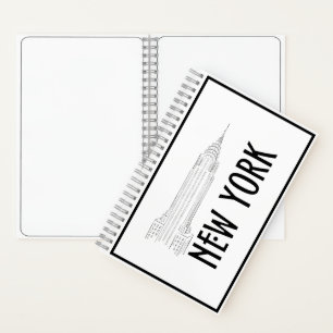 Cuaderno Moderna Y Elegante Nueva York Lástima Blanco Y Neg