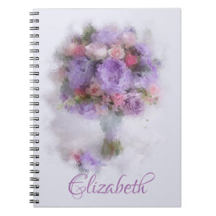 Cuaderno Moderna y elegante plantilla florida pintura de ac