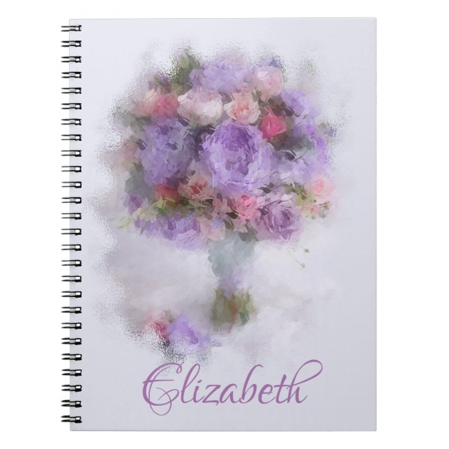 Cuaderno Moderna y elegante plantilla florida pintura de ac (Frente)