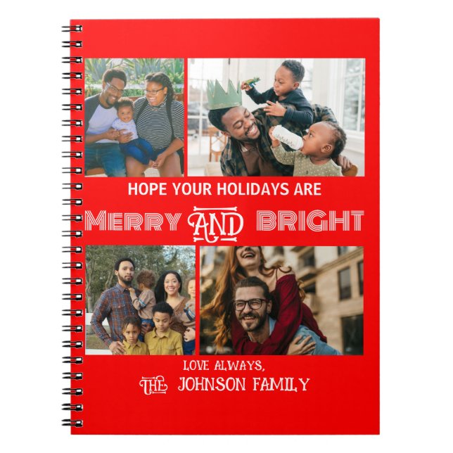 Cuaderno Moderna y moderna foto de la familia Merry y Brigh (Frente)