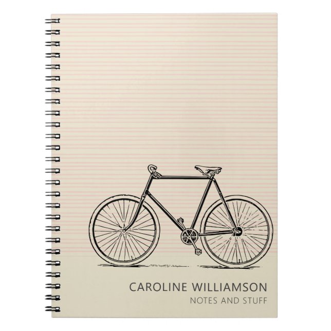 Cuaderno Moderna y personalizada Bicicleta Arte Cuto Único (Frente)