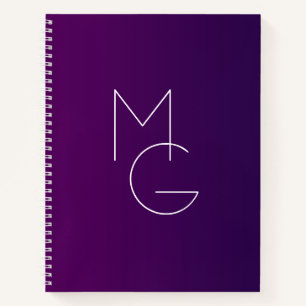 Cuaderno Modernas 2 Iniciales Ombre Sutil Deep Purple
