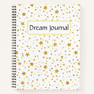 Cuaderno Modernas estrellas celestes de oro y blanco Dream