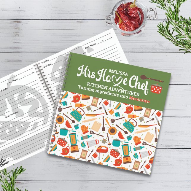 Cuaderno Modernas herramientas de cocina verde y cuida Uten (Subido por el creador)