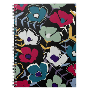 Cuaderno Modernas y abstractas flores y hojas e