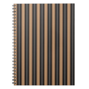 Cuaderno Modernas y elegantes rayas marrones tostadas con p