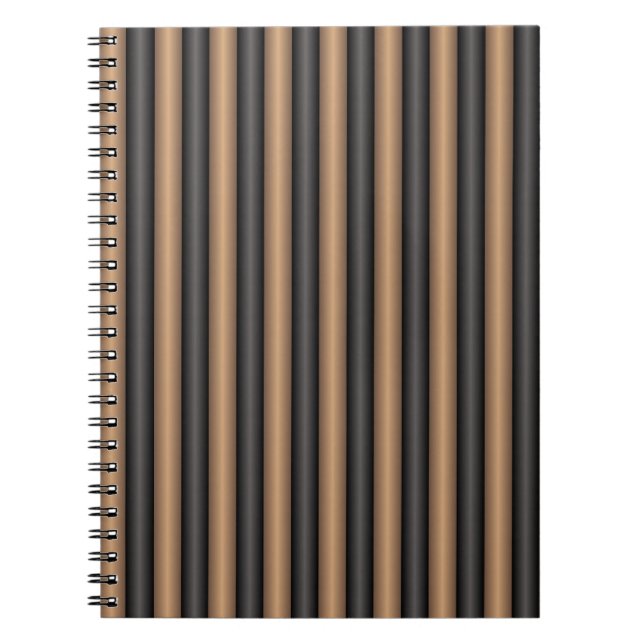 Cuaderno Modernas y elegantes rayas marrones tostadas con p (Frente)