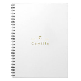 Cuaderno Moderne Minimaliste Monogramme Initiale