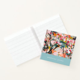 Cuaderno Moderno Árbol Floral Botánico Abstracto Acuarela