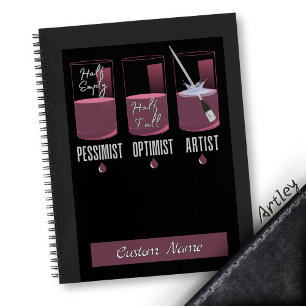 Cuaderno Moderno artista rosa Pessimist Optimist Sketchbook