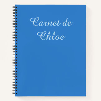 Cuaderno Moderno Azul sobre Azul Hielo Francés Car